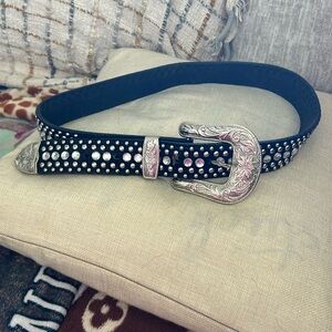 Black cowhide genuine leather belt